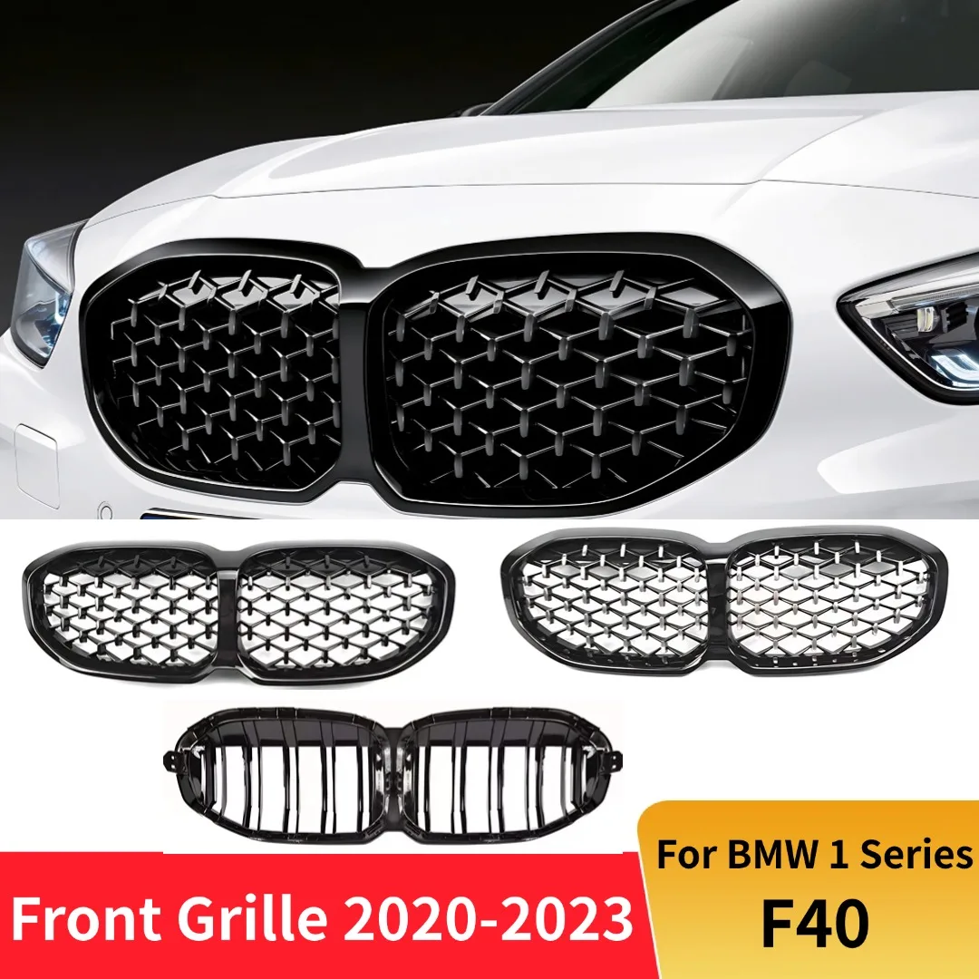 

Front Mask Grid Bumper Kidney Grille Hood Mesh Grill Body Kit Tuning For BMW 1 Series F40 2020-2023 128ti M135i xDrive 118i