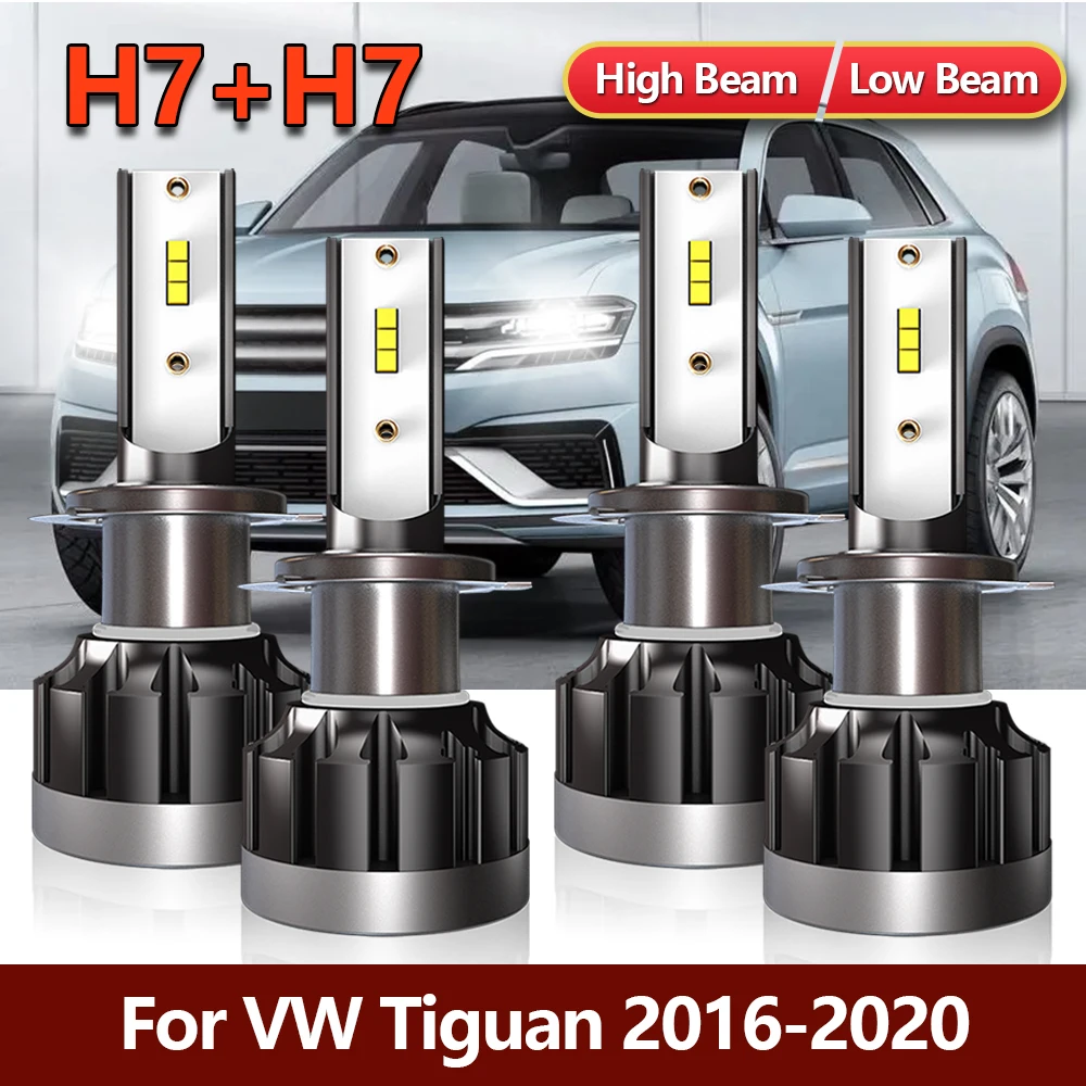 

4x LED H7 Headlight Bulbs High Low Combo Auto Car Bright CSP Lamps Kit Replacement For VW Tiguan 2016 2017 2018 2019 2020