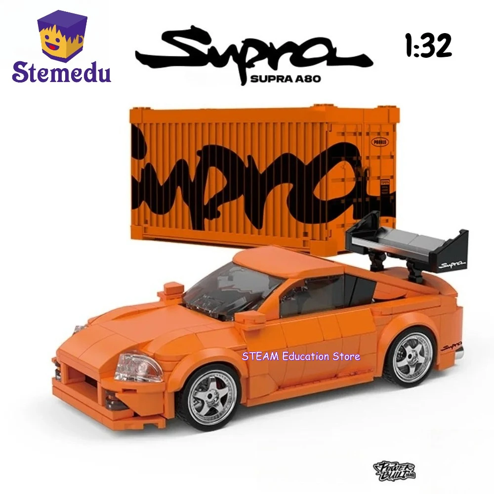 

PB8815 City Supra Speed ​ ​ Строительные блоки гоночного автомобиля, модель A80 JDM, суперкар, кирпичи с коробкой для дисплея, игрушки, подарок для детей и взрослых