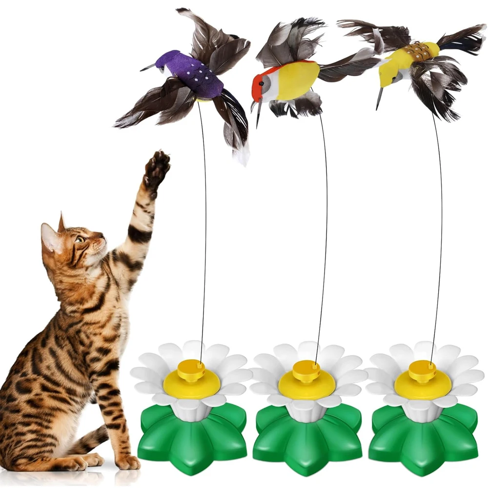 

Rotating Electric Funny Cat Stick Cat Toy Simulation Butterfly Bird Interactive Funny Cat Toys Intelligence Training Pet Toys