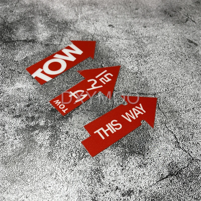 2pcs/set Warning Arrow This Way Tow Vinyl Sticker Waterproof Decal for Motorcycle Helmet & Car