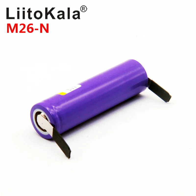 Liitokala 100% Original M26 2600mAh 10A 18650 li-ion Rechargeable battery 2600 mah battery safe DIY Nickel sheets