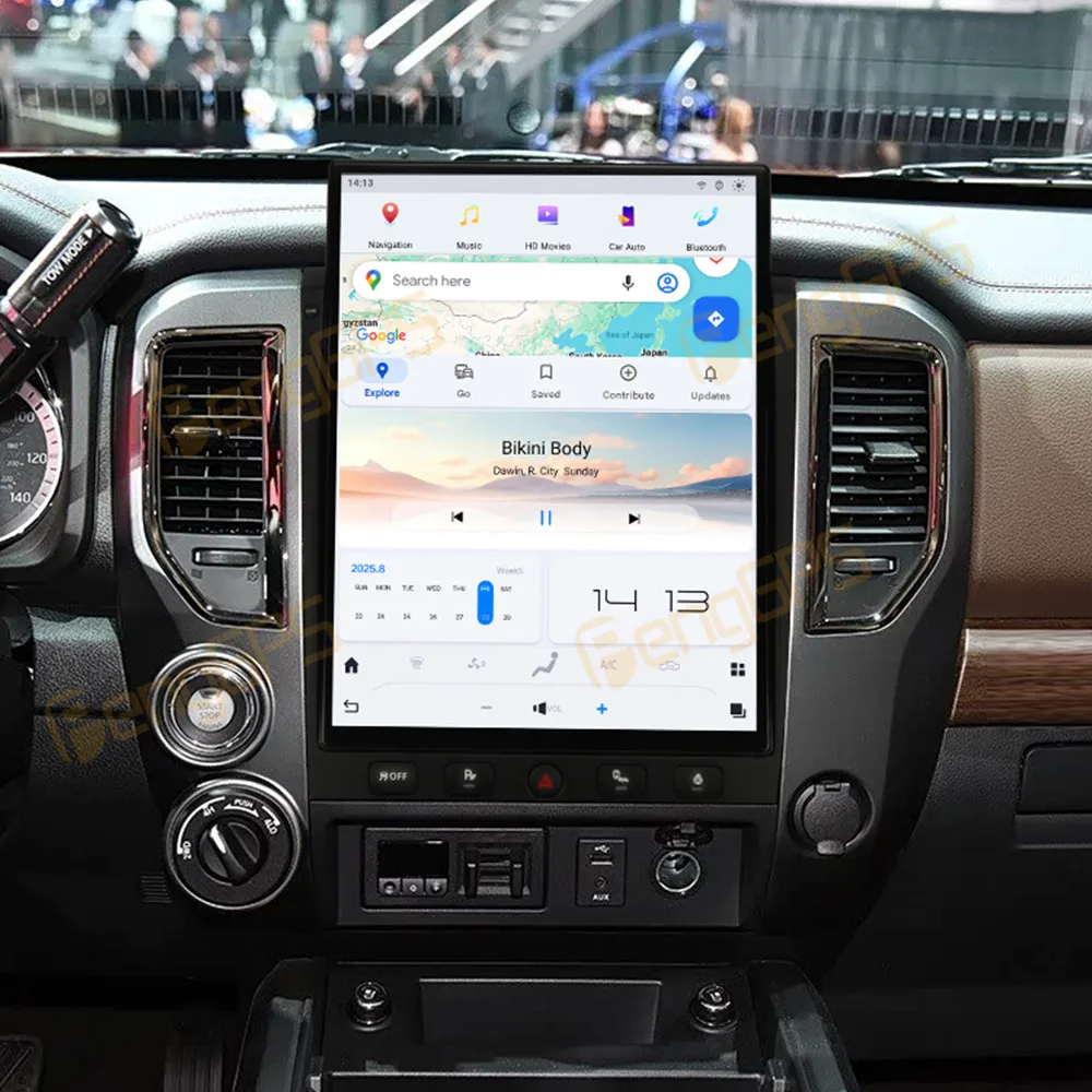 

15,6-дюймовый автомобильный радиоприемник CarPlay Android 13 для Nissan Titan 2016-2019, мультимедийный плеер с сенсорным экраном, GPS-навигация, головное устройство DSP