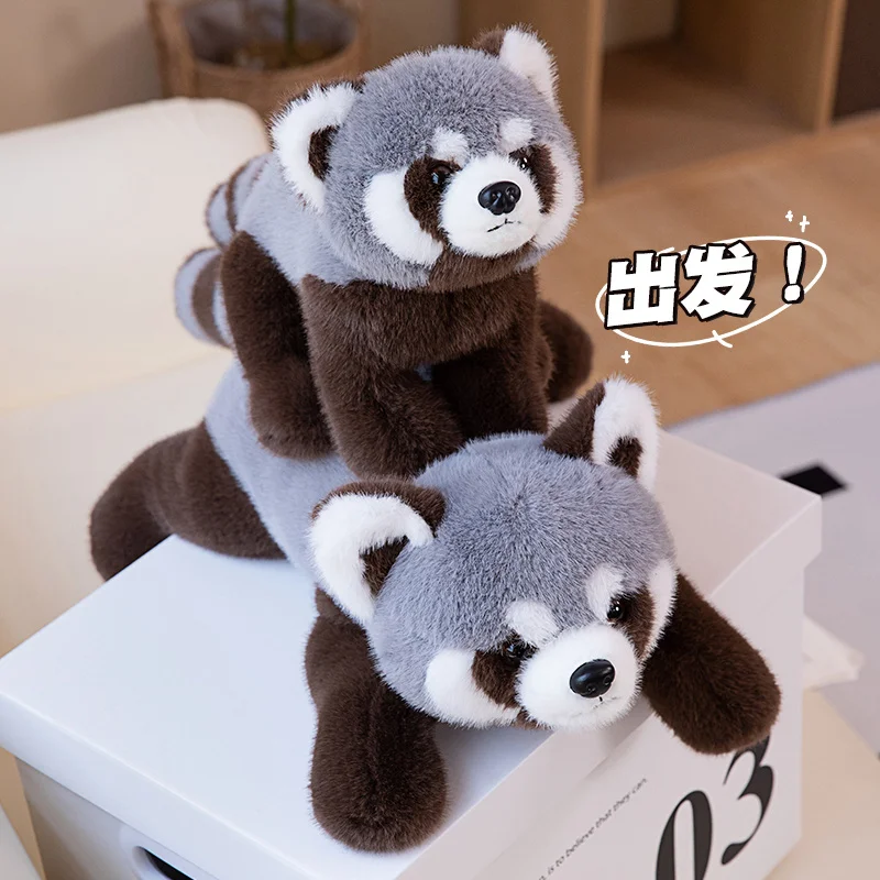 45~80cm Simulation Wild Animal Models Toy For Christmas Gift Cute Real Life Like Gray Raccoon Plush Toy Doll