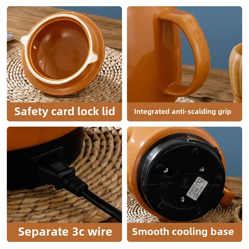 Shanyoujia السيراميك قطعة واحدة وعاء الصحة الكهروكيميائية التلقائي الغليان الطب وعاء معزول التدفئة الكهربائية الصيدلة وعاء #5