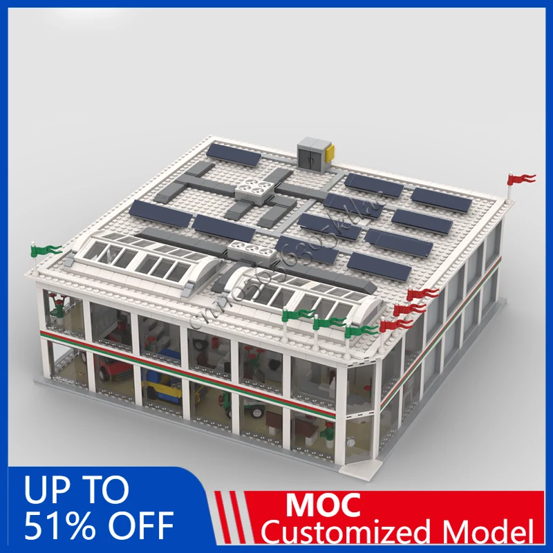 

3828 PCS City Street Scene Car Dealership MOC Customize Modular Building Block Popular Kids Design DIY Boys Holiday Toy Gifts