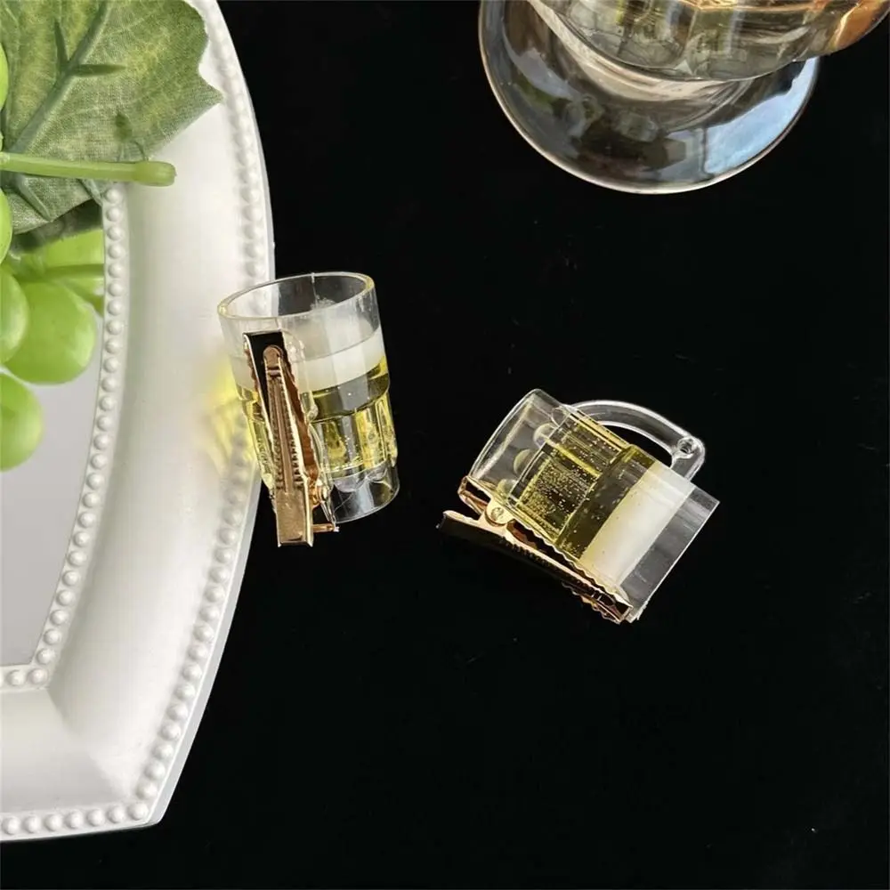 한국 스타일 크리에이티브 맥주 머리핀 덕빌 클립 헤드웨어 재미있는 맥주 헤어핀 Y2K 헤어 바레트 헤드드레스 맥주 사이드 뱅 클립