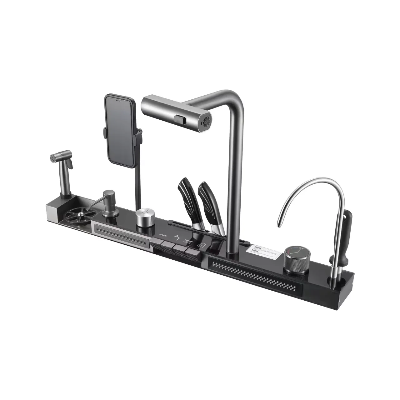 2025 New Design Rectangular Digital Display Smart Waterfall Multifunction Kitchen Sink Stainless Steel Kitchen Sink Set