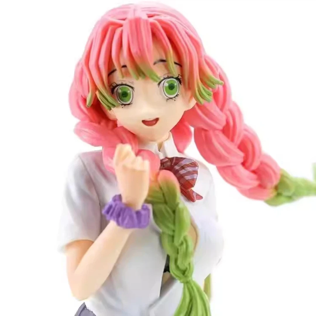 Figura Coleccionable de Mitsuri Kanroji con Uniforme Escolar de Demon Slayer: Kimetsu no Yaiba, Modelo de Juguete en Caja, Adorno Decorativo