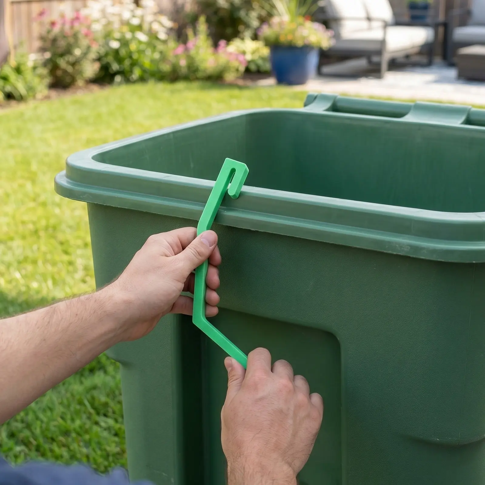 Trash Can Lock Clip Strong Plastic Metal Hybrid Leakproof Secure Fastener for 8L to 22L Indoor Outdoor Bins