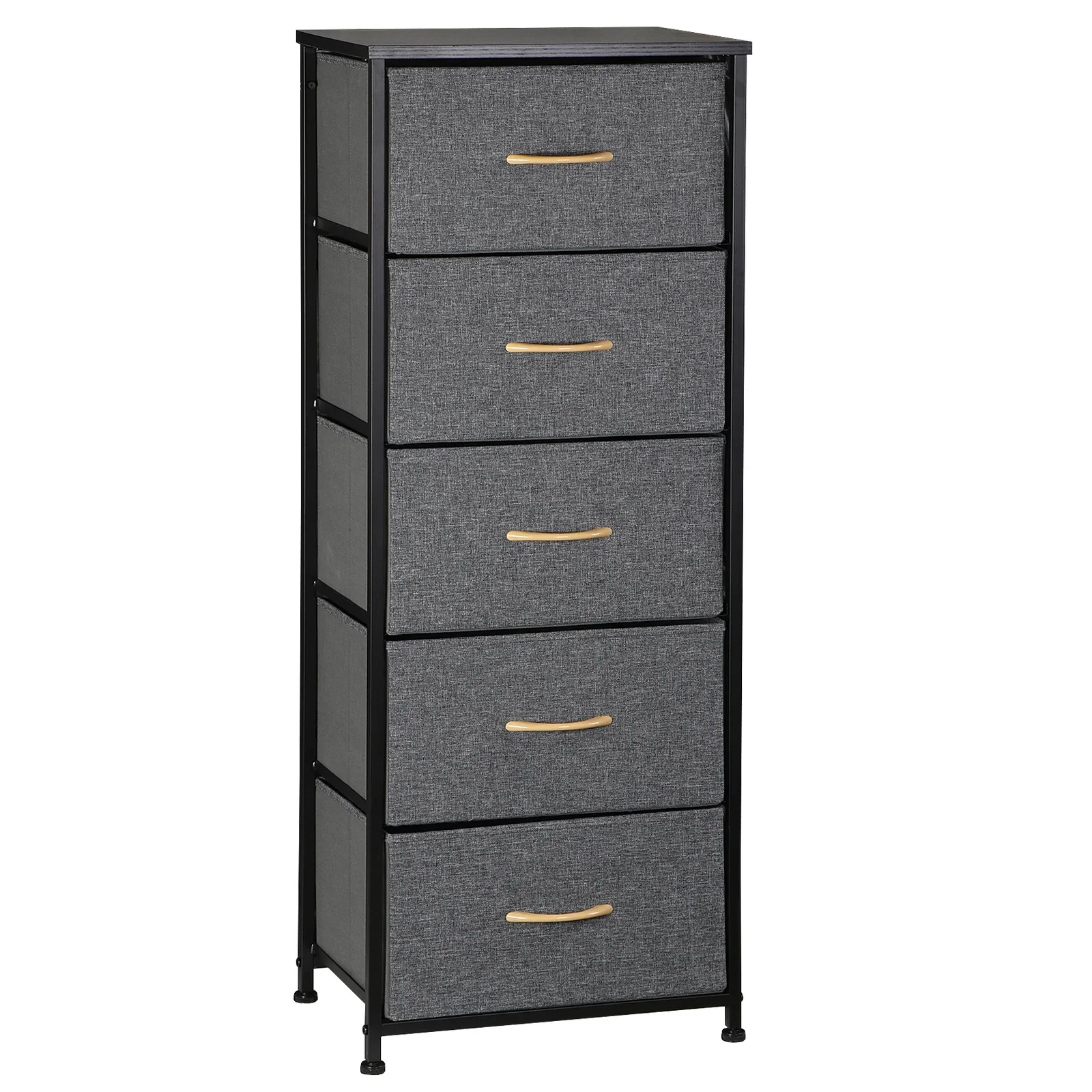 5 Drawer Dresser Tall Chest of Drawers Storage Tower Unit Bedroom Living Room