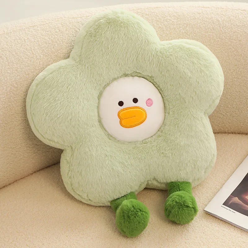 وسادة على شكل بطة على شكل زهرة وسادة أريكة قيلولة ناعمة وسادة كرسي عباد الشمس الملونة للمكتب والفصول الدراسية وغرفة نوم الفتيات وأعياد الميلاد #5