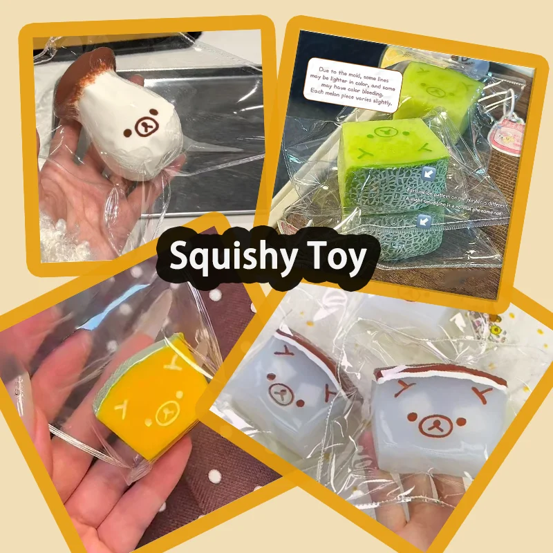 1 Stück Grüner Melonen-Bär Langsam Aufsteigendes Squishy-Spielzeug NEU Niedliches Tier-Quetschspielzeug Angstlösendes Spielzeug für Schreibtisch-Deko Geschenk 2026