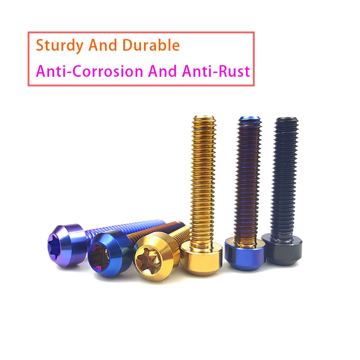 M4 M5 M6 M8 GR5 Titanium Torx Screw Anodized Color Cover Head, Used for Bicycle Transmission System Disc Brakes
