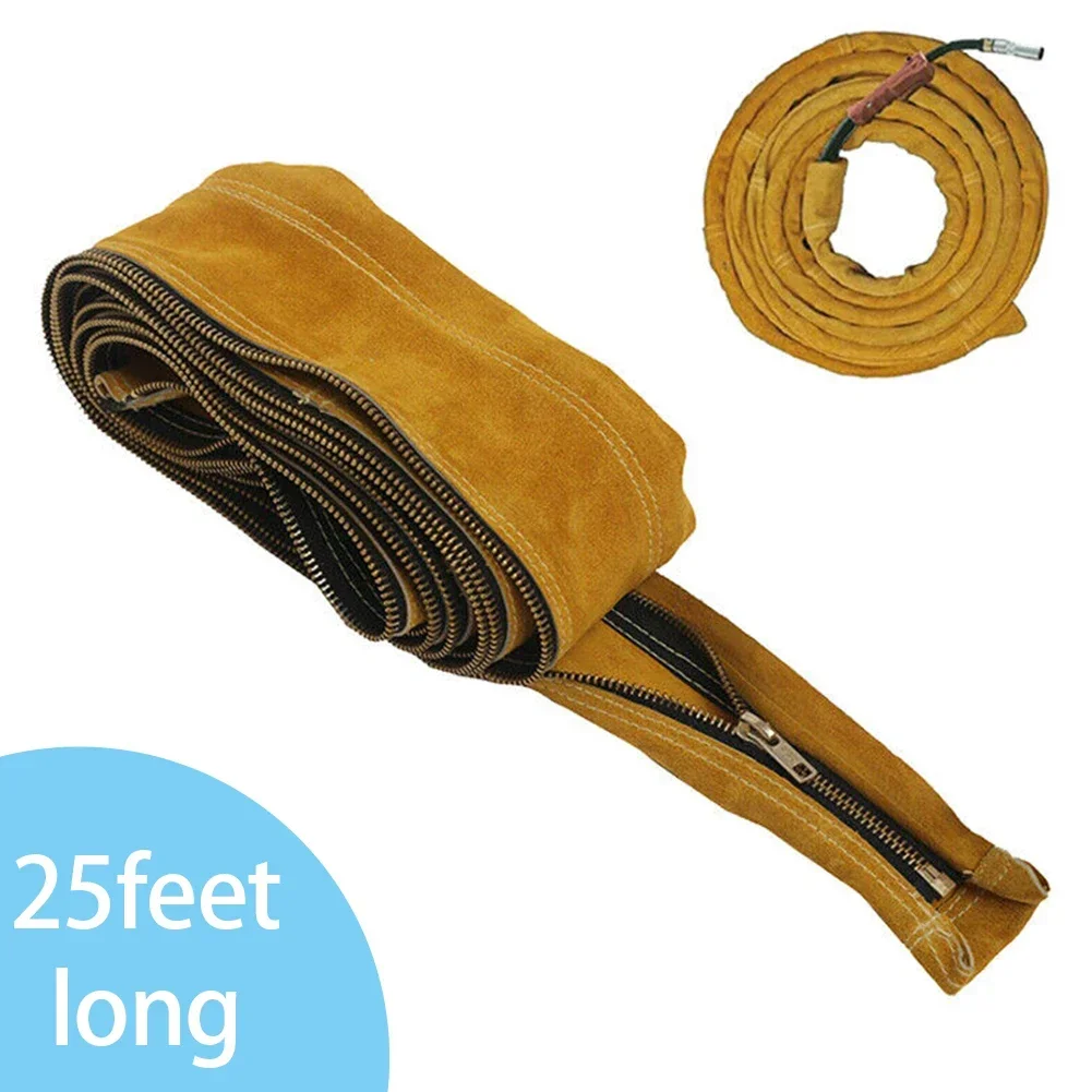 

TIG Mig Cowhide Leather Welding Torch Cable Hose Cover 25ft L 4in W TIG/MIG Welded Torch Cable Cover With Pull Chain