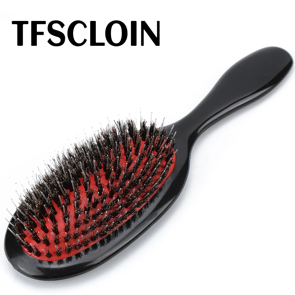 Natural Boar Bristle Hair Brush Massage Comb Bamboo Handle Anti-Static Hair Scalp Massage Hair Combs Hairdressing Tool