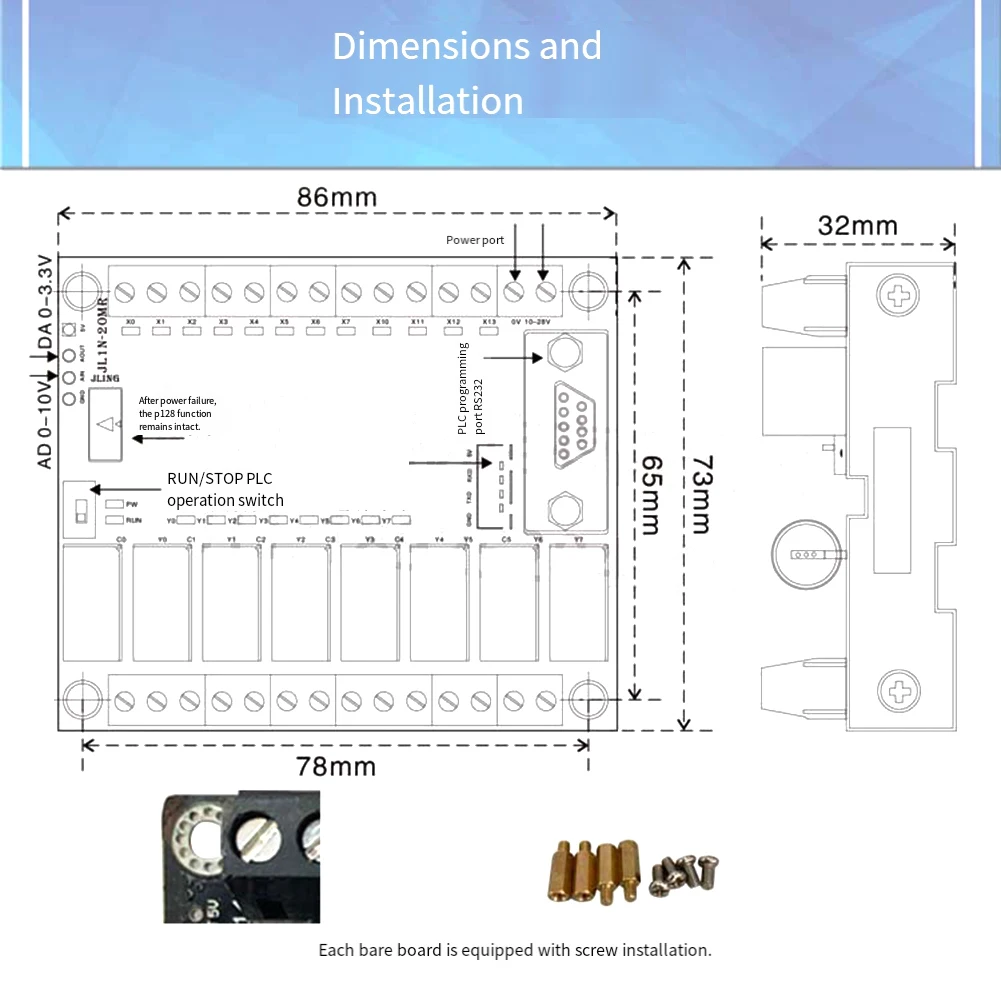 1 مجموعة PLC لوحة تحكم صناعية FX1N-20MR منظم 12 مدخل 8 مخرج مرحل وحدة تحكم قابلة للبرمجة وحدة تأخير