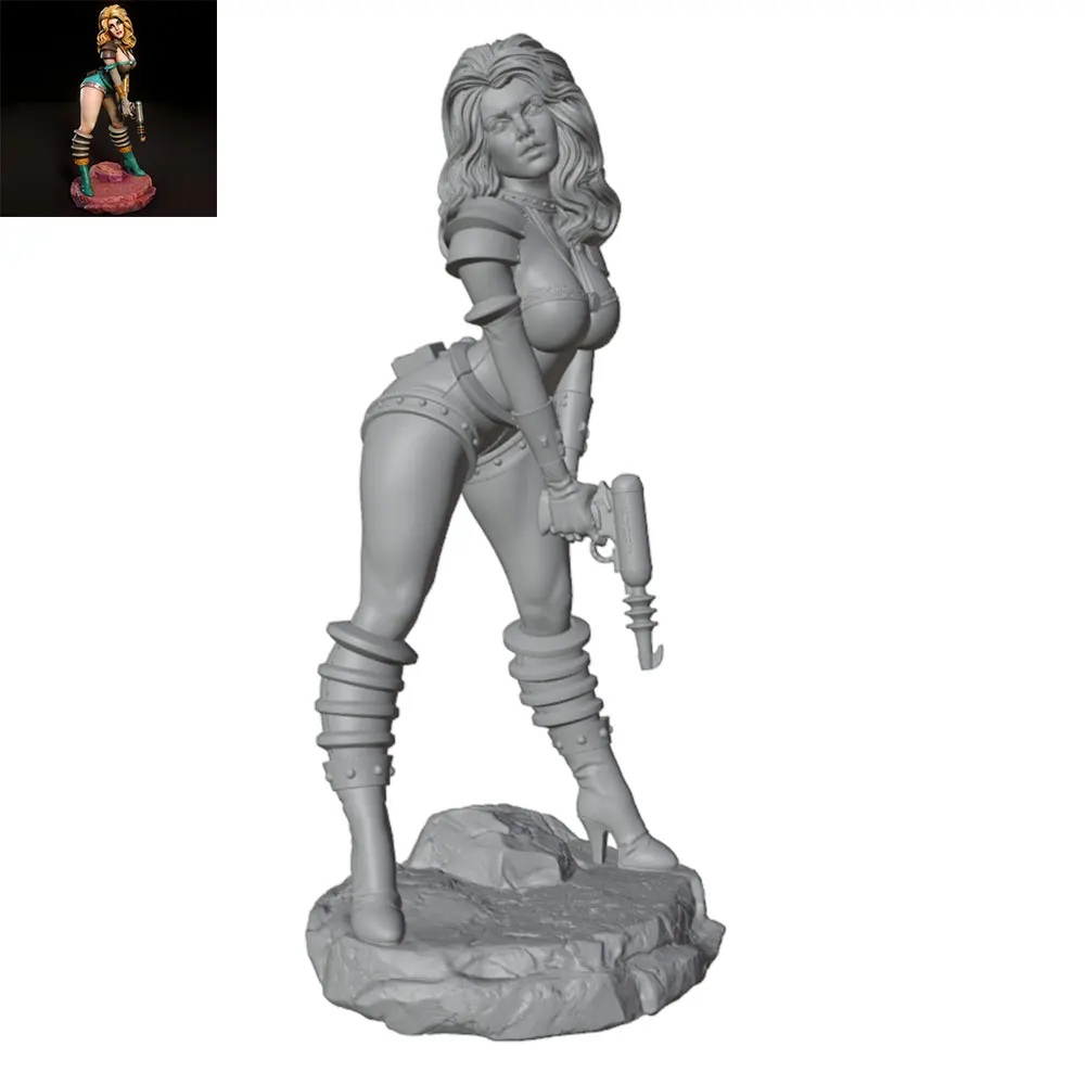 1/24/6 Scale Sci-Fi Female Ranger with Ray Gun – Sexy Combat Girl Resin Model Kit (GK Mini 3D Printed Statue, Unpainted)