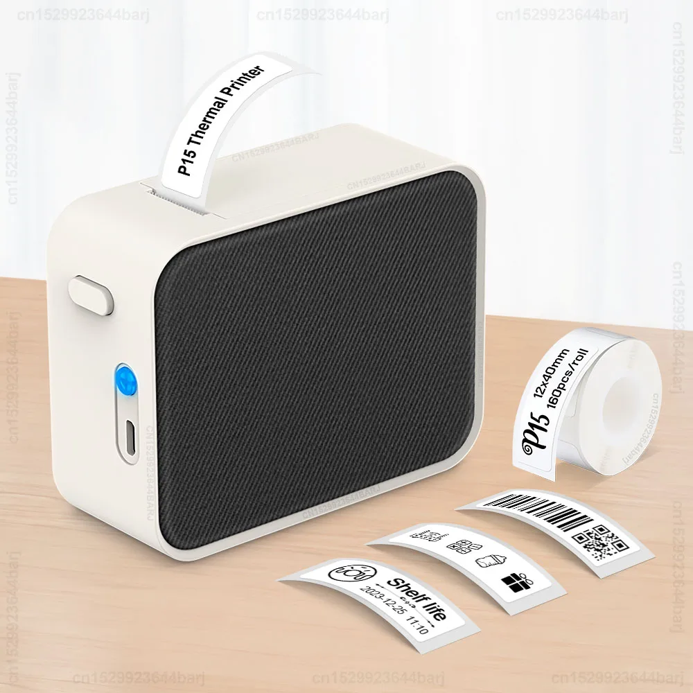 Thermal Label Maker P15 Similar as D11 D110 D101 Marklife P15 Portable Wireless Bluetooth Label Printer with Adhesive Label Tape