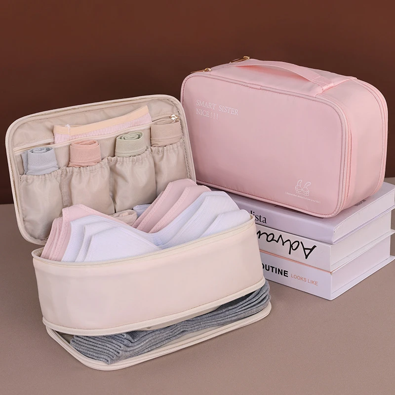 

Travel Storage Bag Portable Underwear Pantyhose, Socks Organizing Bag, Double Layer Large Capacity Luggage Bag Travel Essentials