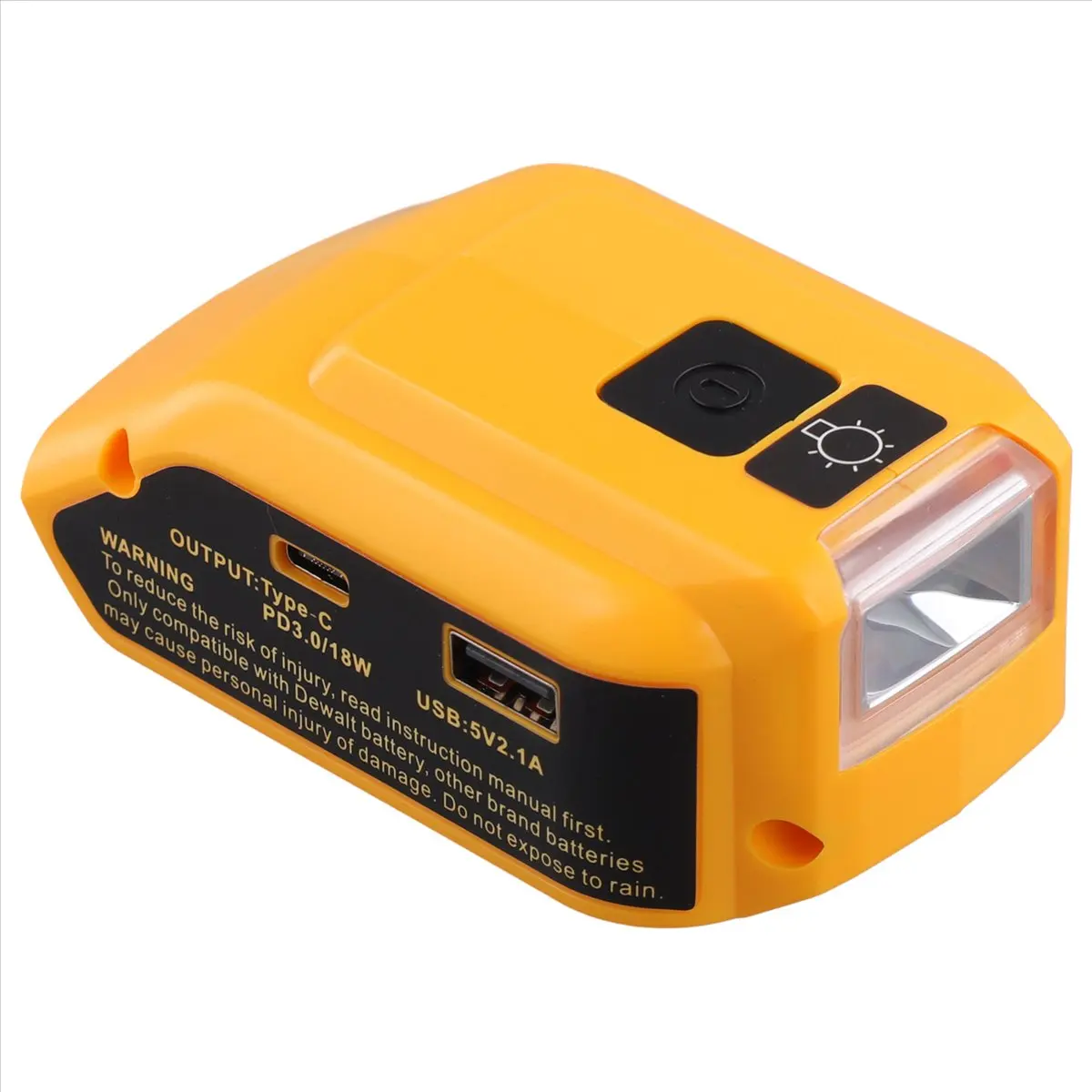 ABFW Replacement DCB090 Power Source Converter for 20v Max 18V Battery Adapter with Dual USB DC 12V LED Work Light