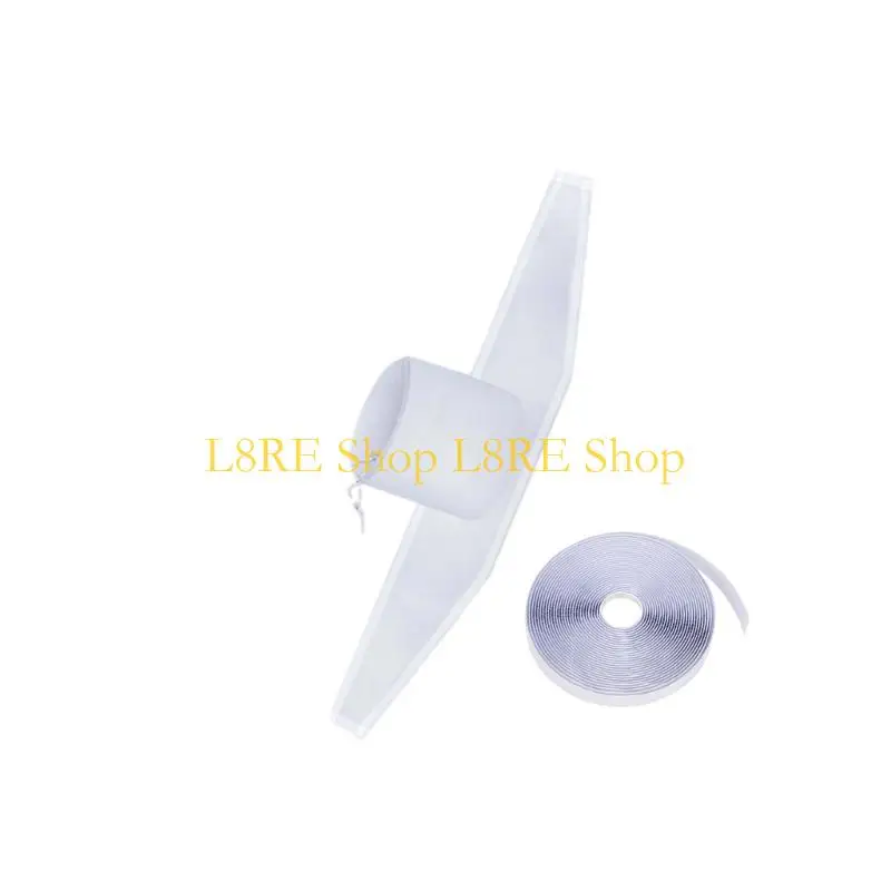 L8RE No Drill Portable Air Conditioner Window Seal Cloth, Drawstring Hose Cover for Single Hose Cooling and Home Use
