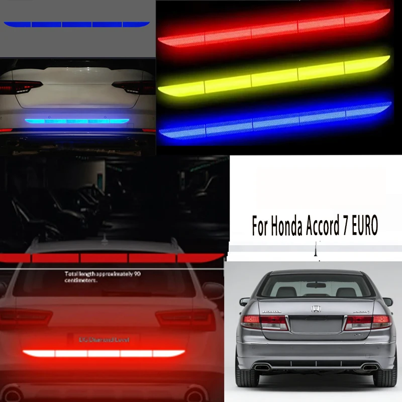 

For Honda Accord 7 EUR1Pcs Car Reflective Warning Tape Trunk Anti-Collision Bumper Strip Universal Auto Safety Reflector Sticker