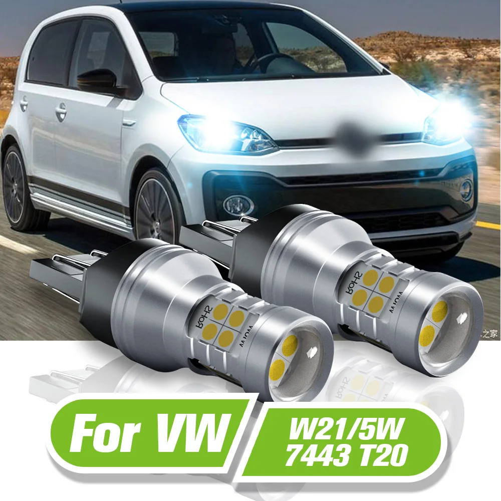 

For VW Up e-UP Caddy MK4 Touareg 7P Beetle Skoda Citigo Seat Mii LED Daytime Running Light W21/5W 7443 T20 2pcs DRL Accessories