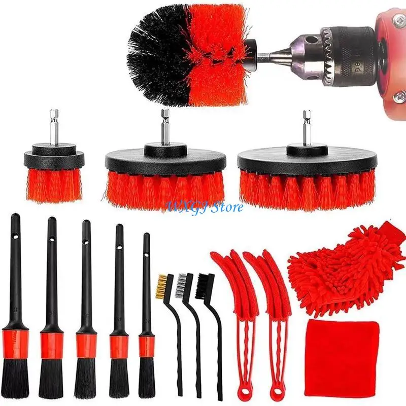 

37JE Car Wash Brush Hard Bristle Electric Drill Auto Scrubber Detailing Cleaning Tool
