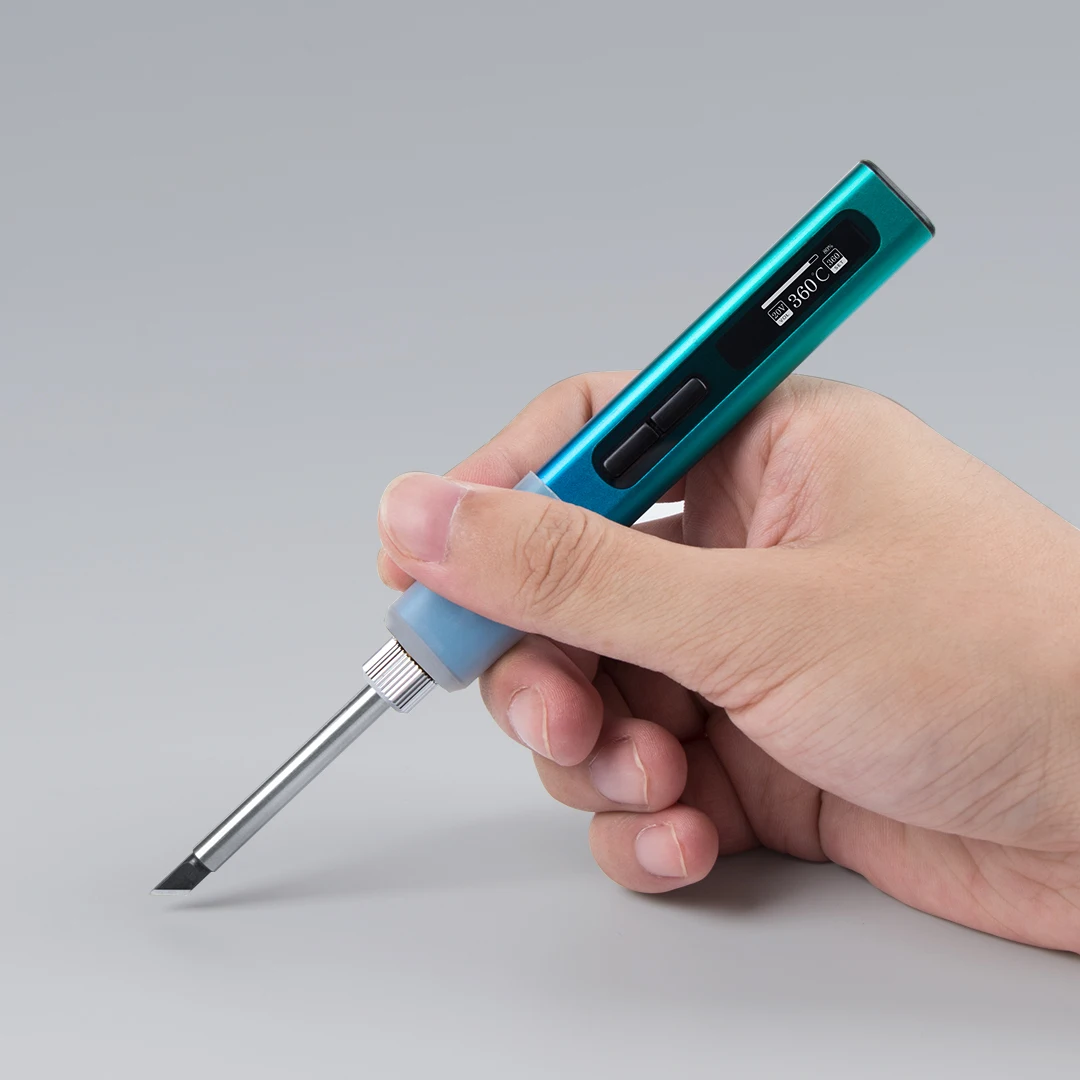 RGS65 65W Intelligent Smart Type C Electric Soldering Iron Pencil Aluminium Alloy Body OLED Display Temperature Controlled