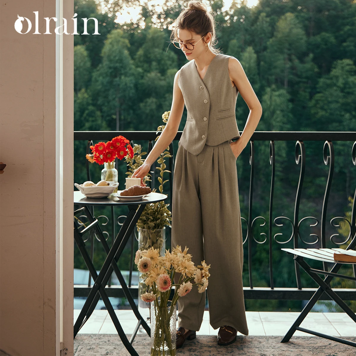 

OLrain Waistcoat and Long Pant Sets Women's Summer Outfits 2025 Office Ladies Workwear Pant Suit Woman Clothing Sets O24CE89391