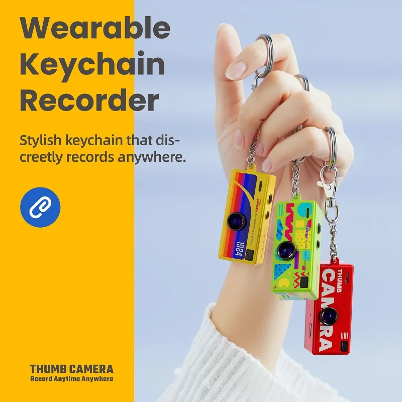 Mini Thumb Camera Toy: Backpack Clip-On Wearable with Screen HD Photo/Video Portable Keychain Gear for Students Phone Vlogging