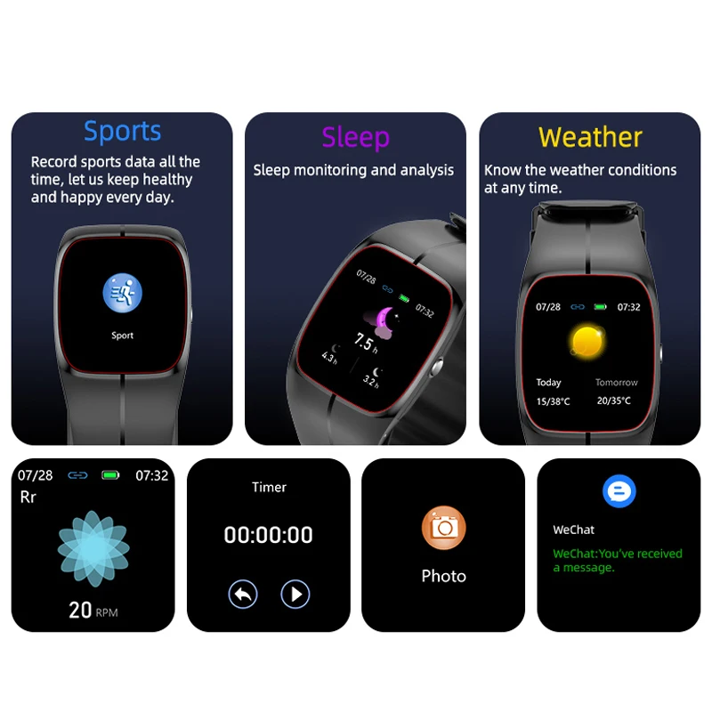 Salud presión arterial oxígeno en sangre temperatura corporal Monitor de ritmo cardíaco hombres mujeres Smartwatch impermeable dormir deporte relojes inteligentes