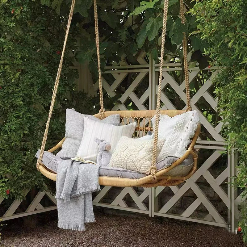 

Customizable Rattan Indoor Swing Sitting and Hanging Double Outdoor Garden Chair