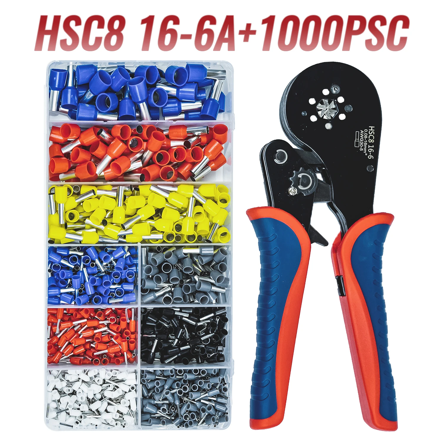 Alicadores de Crimpagem Hexagonais Ferramenta de Crimpagem Automática para Terminais de Fio de 0816 Mm2 Cabos Hsc8 166 1pc