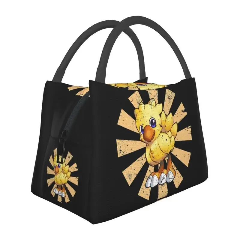 Chocobo Retro Japanese Final Fantasy Thermal Insulated Lunch Bag Women Resuable  Tote for Work Travel Storage Meal Food Box