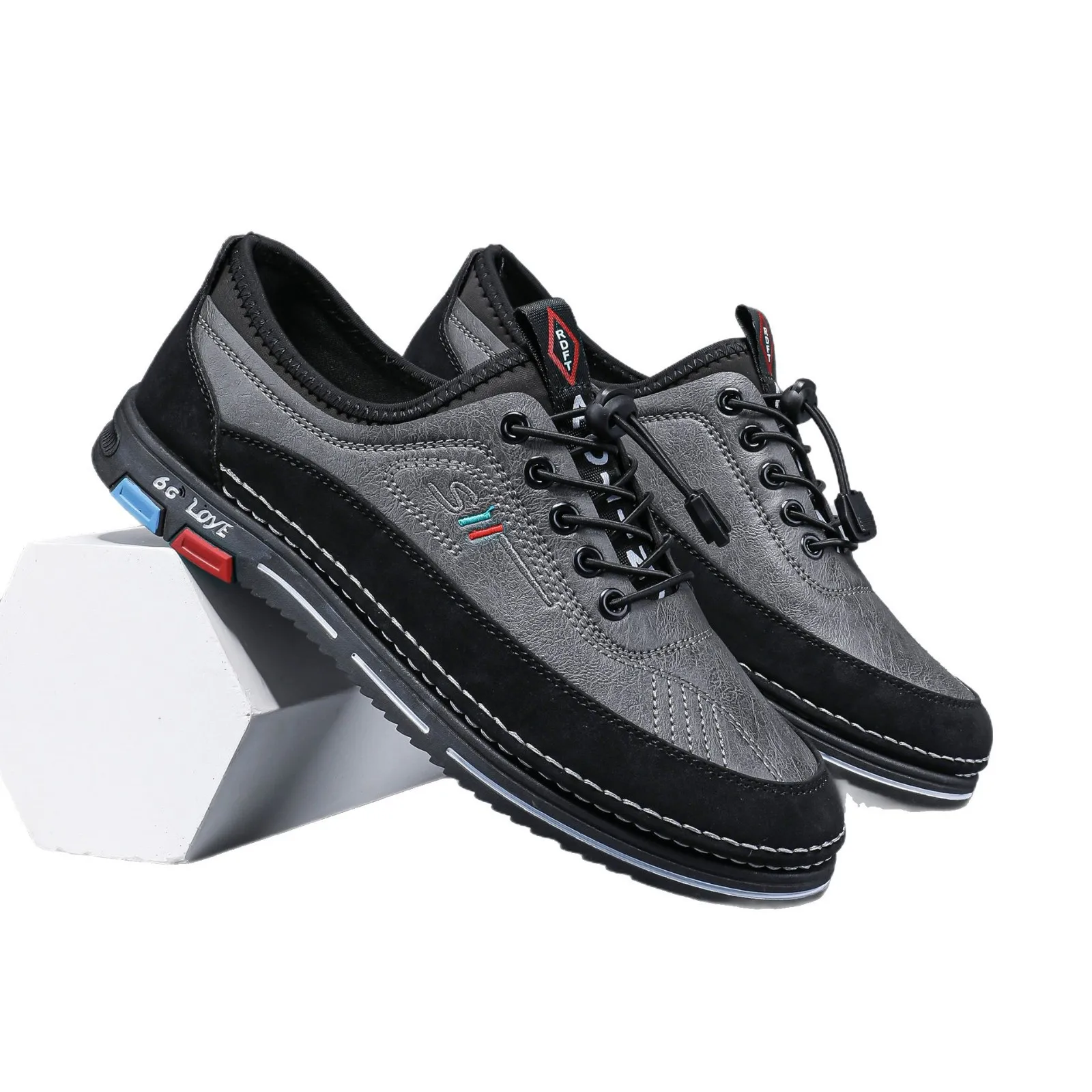 حجم كبير 47 48New الرجال الأخفاف الجلدية الدانتيل متابعة الأعمال حذاء كاجوال مريح للتنفس لينة وحيد وأحذية المكتب العلوي #5