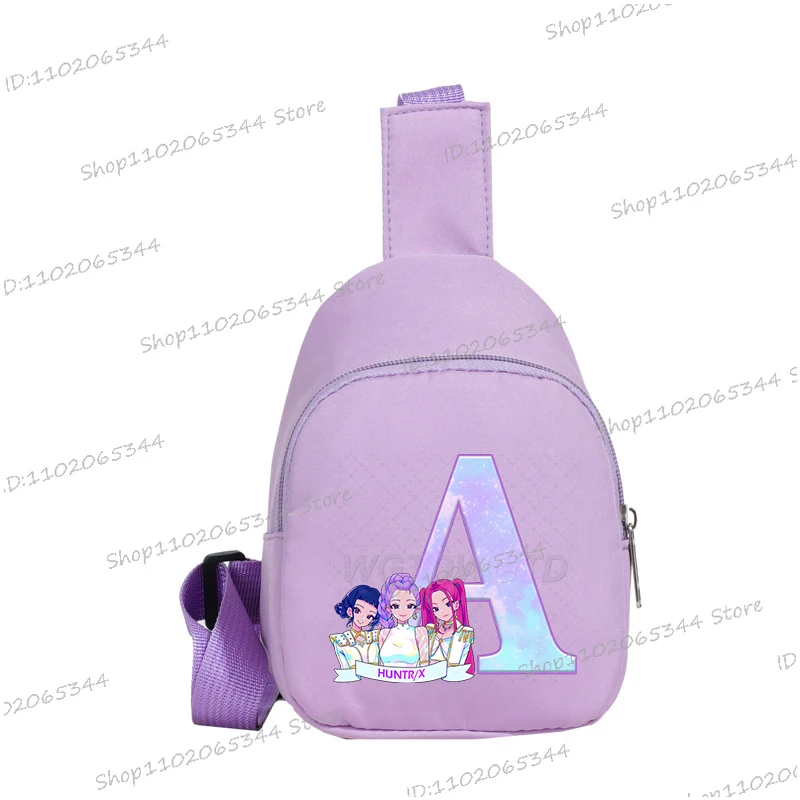 Fashionable Anime Cartoon Letter A-Z Chest Bag Cartoon Print Girls Boys Trendy Outdoor Leisure Messenger Bag Y2K Chest Bags