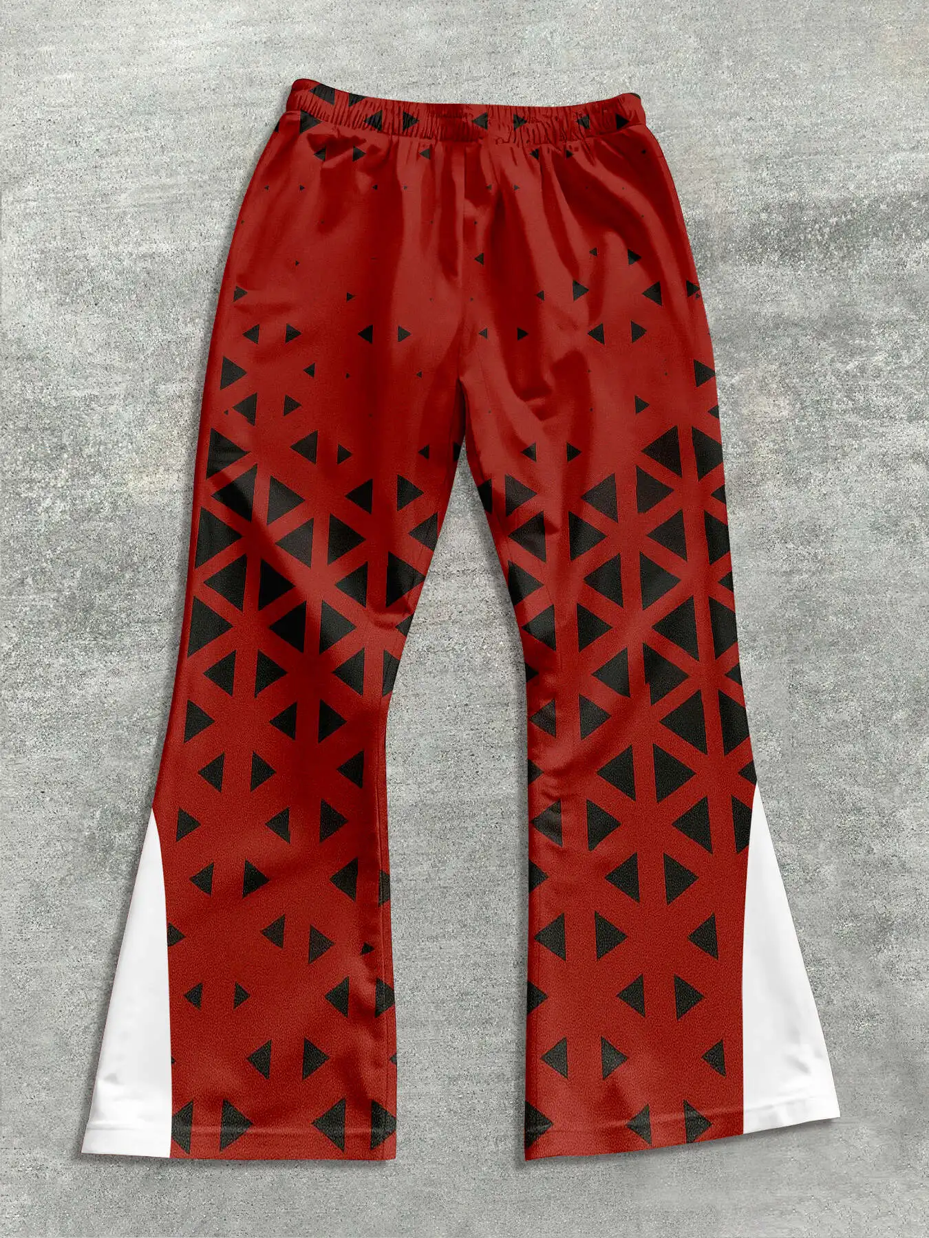 Men's Casual Street Style Trendy Cross Print Fashionable Slightly Flared Black and White Color-Block Design Sweatpants Men Pants