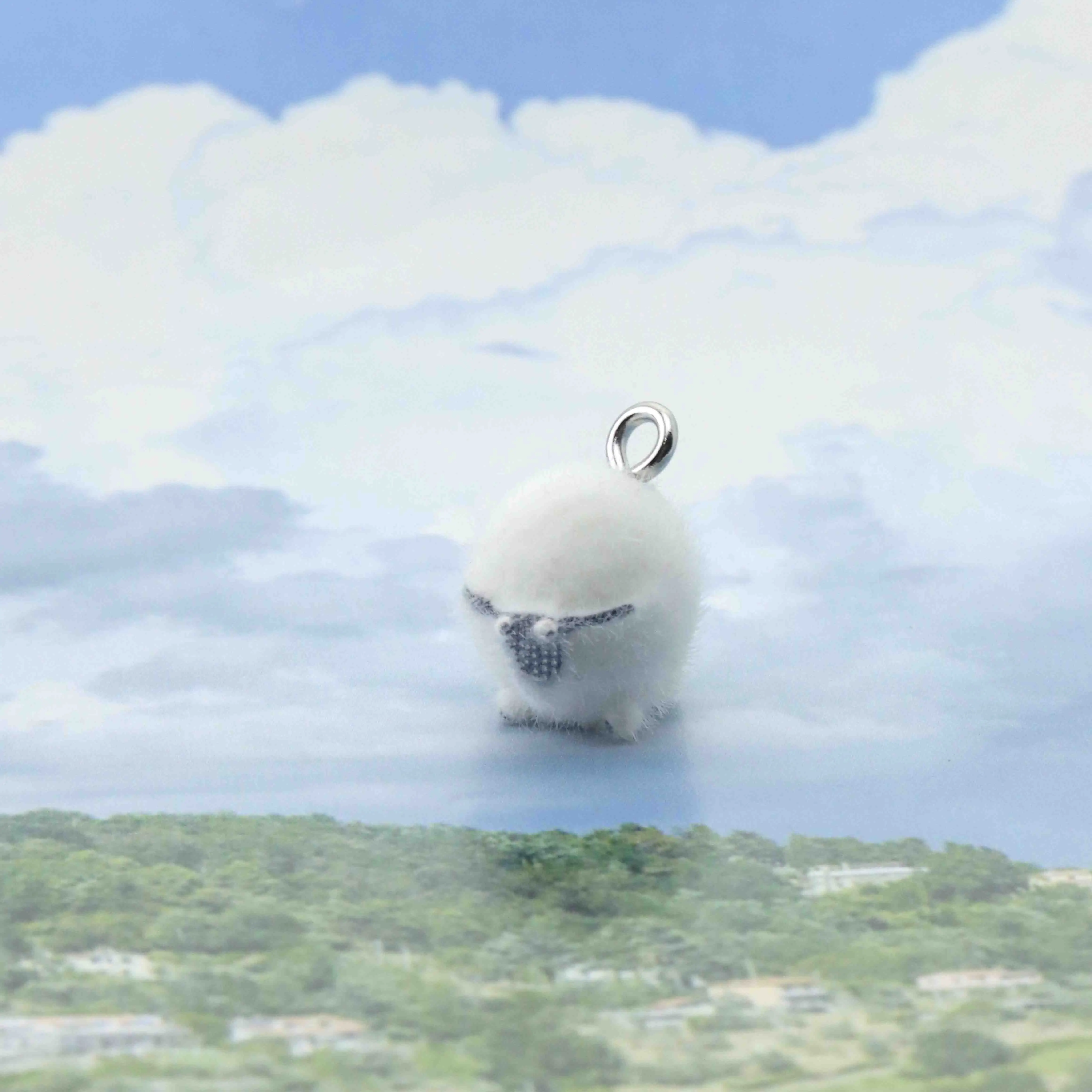 15 PCS Sheep Charms Cute Plush Animal Flocking Resin Pendant for Jewelry Making Diy HandmadeEarring Keychain Accessories