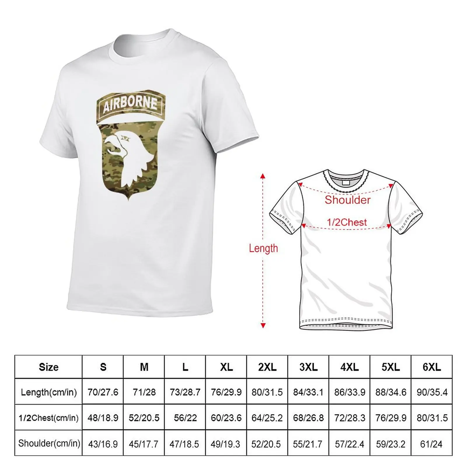 101st Airborne OCP T-Shirt printed t shirts for man cotton tshirt 100% man t shirts graphic T-Shirt