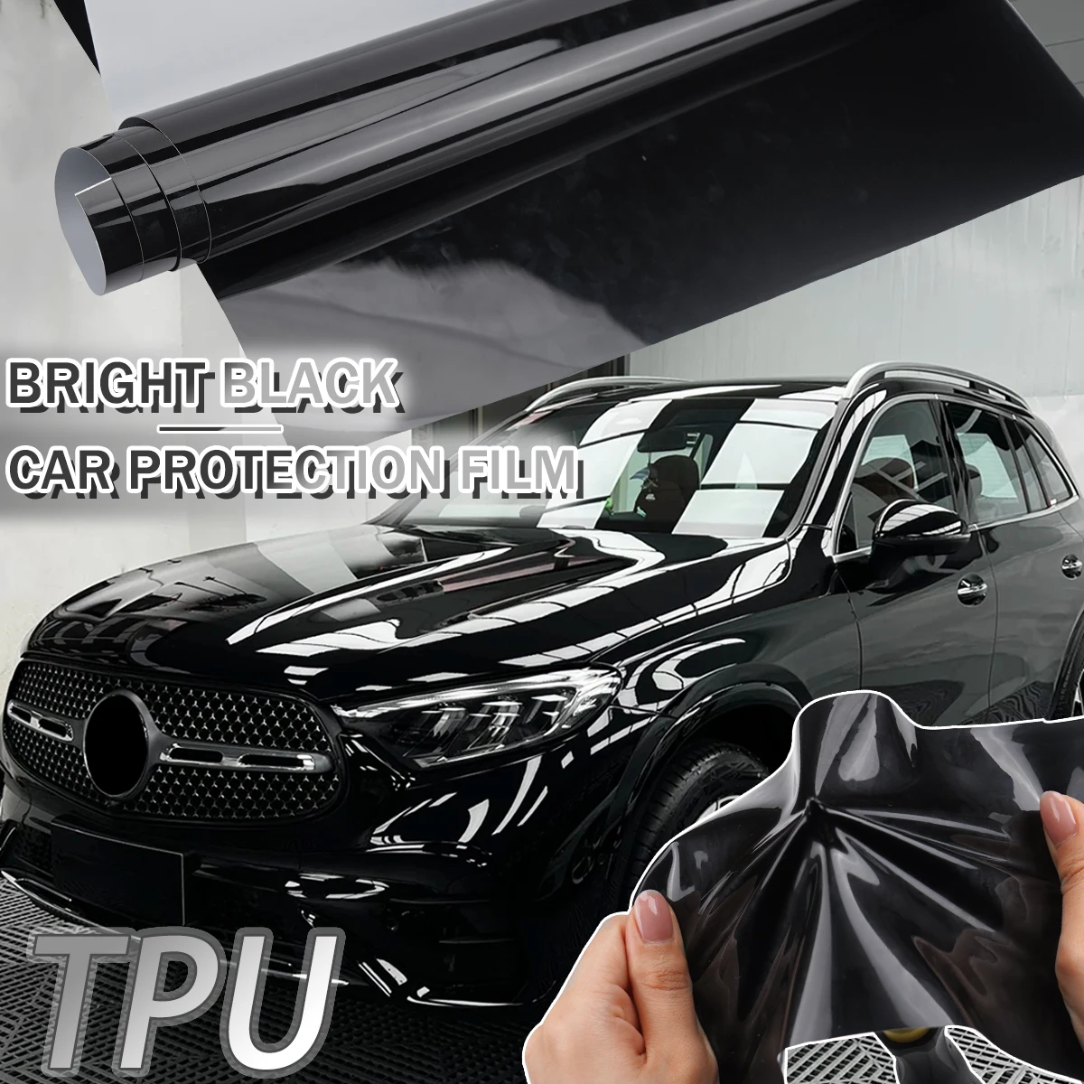 

7.5mil Tpu Glossy Black Body-Self-Healing Film Automotive Self-Adhesive Protective Film Suitable External Vehicle Accessories