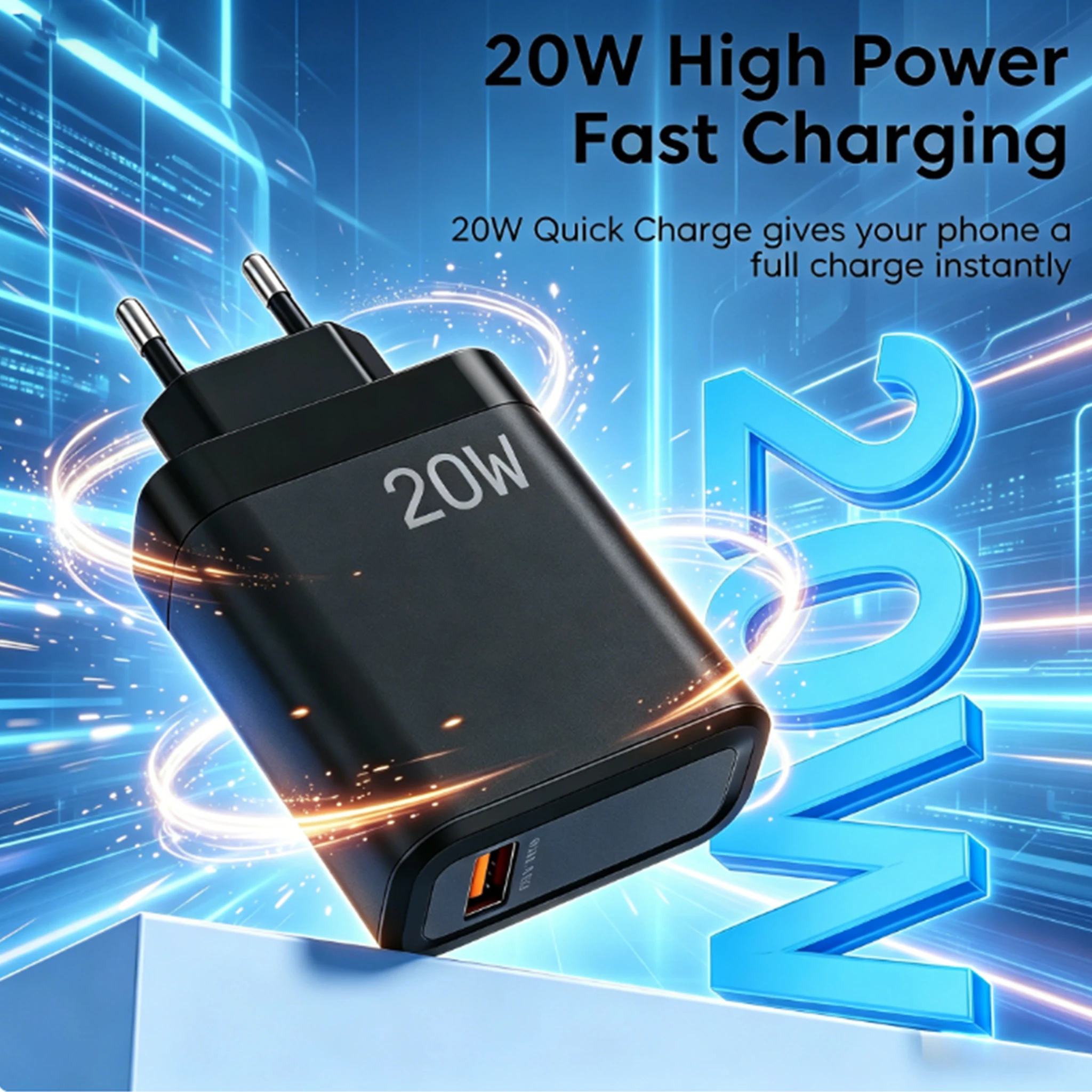 20W USB QC3.0 Charger Fast Charging EU/US Plug Wall Charge Adapter For iPhone Samsung Xiaomi Huawei Quick Charge Travel Charger