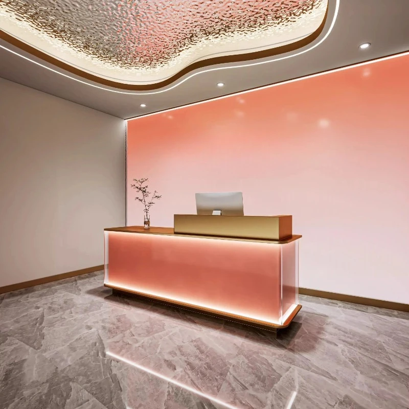AA Display Stands Reception Desks Sales Welcome Counter Checkout Reception Desks Modern Elegant Scrivania Industrial Furniture