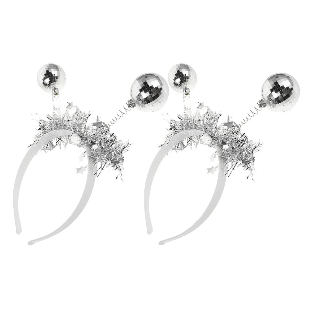 

2pcs Disco Ball Headband Party Carnival Costume Accessory Sparkly Mirror Headpiece Festival Masquerade Wear Women Men