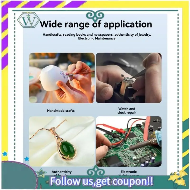 NEW Magnifying Glasses Acrylic Lenses Led Large Field Of View Head Mount Magnifying Glass For Electronics Watch Repair