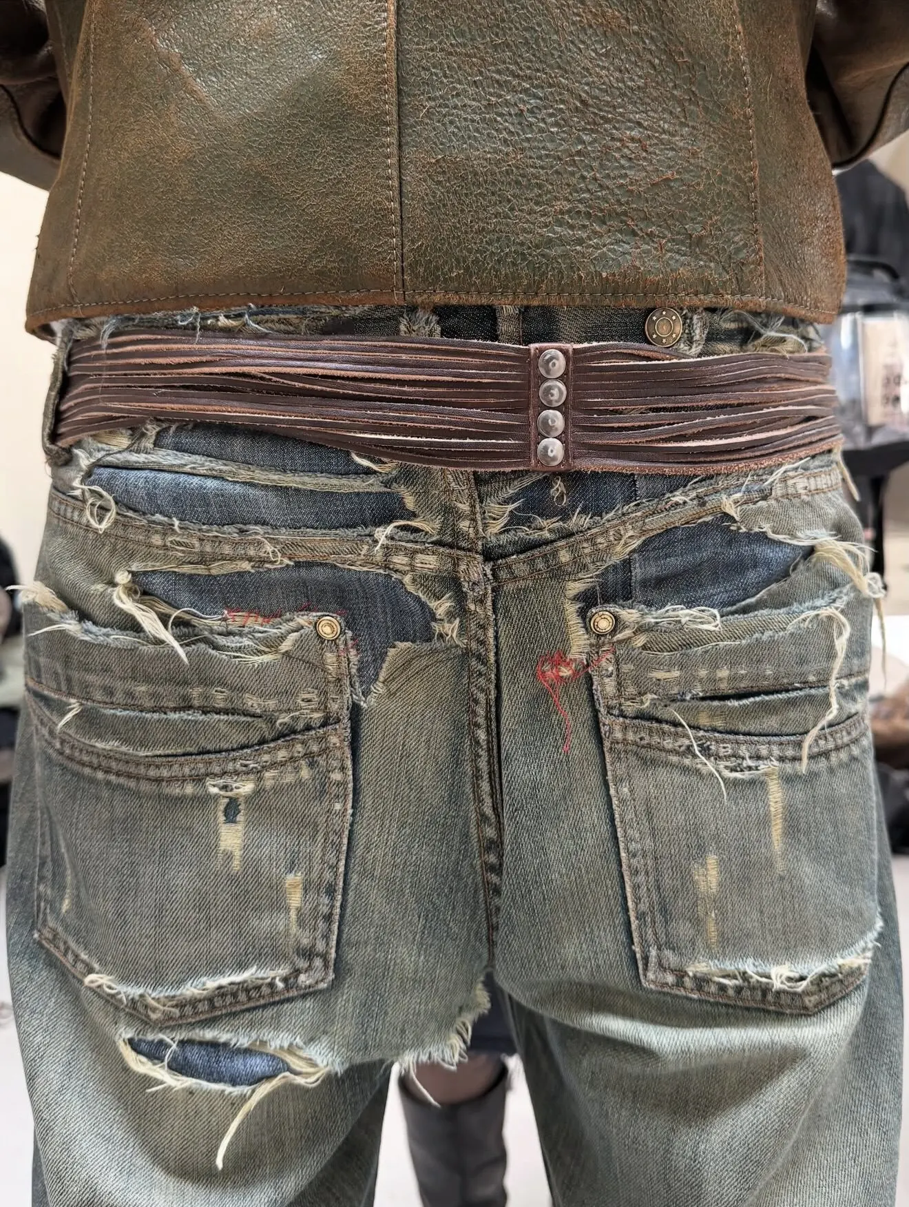 No Faith American Heavy Industry Tassel Rivets Make Old Cowhide Belts