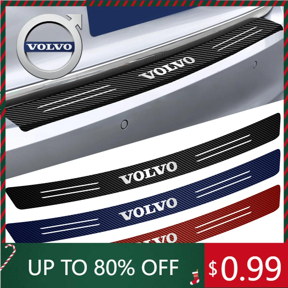 

Эмблемы, 4 шт., украшение на задний бампер автомобиля, наклейка на багажник, углеродное волокно, автостайлинг для Volvo S60 S40 S90 V90 V70 V60 V40 XC60 XC40