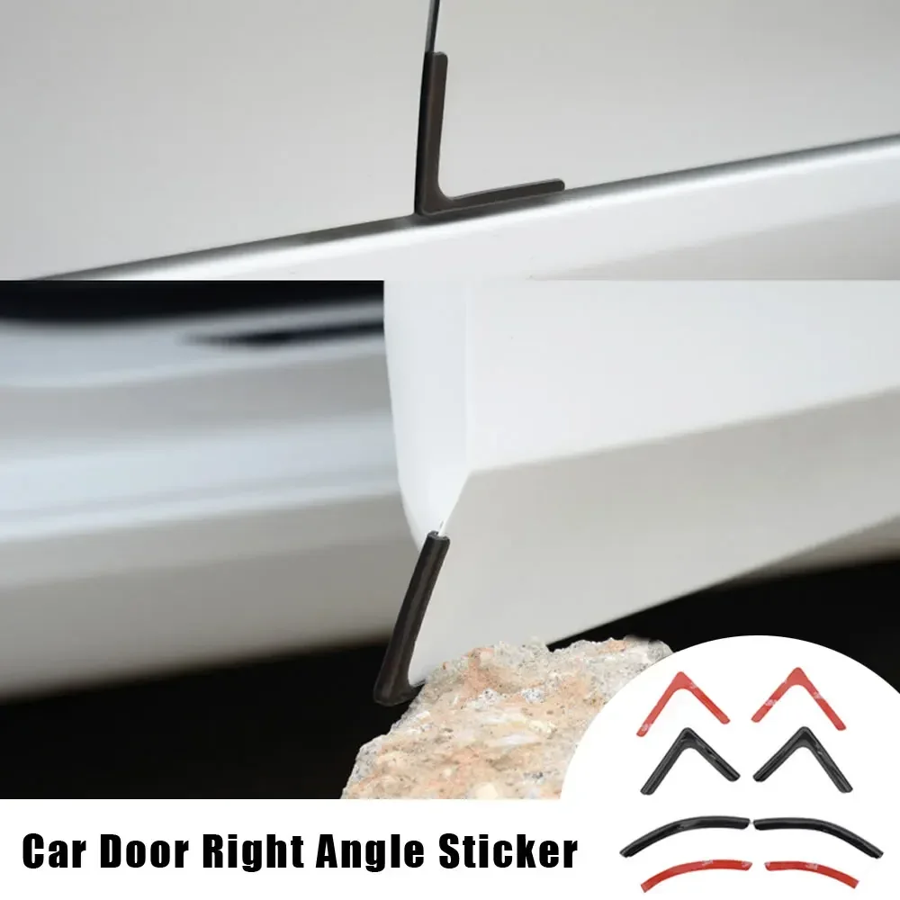 4pcs Car Door Corner Collision Avoidance Strip Car Door Edge Protect Sticker Auto Body Bumper Anti Scratch Strip Car Accessories