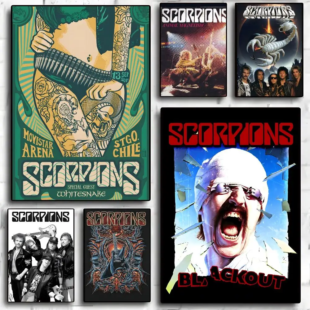 Scorpions Band Hard Rock Poster Self-adhesive Advanced Aesthetic Printing Paper Wall Art for Living Room Home Decor